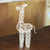 Iron statuette, 'Stand Tall' - White Wrought Iron Giraffe Statuette
