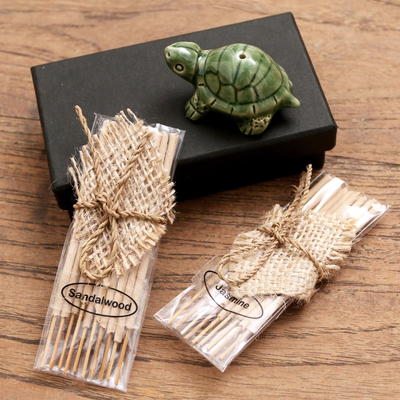 Räucherset aus Keramik - Räucherset aus Keramik mit Schildkrötenmotiv