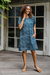 Rayon batik shift dress, 'Ocean Wave' - Hand Made Rayon Batik Shift Dress (image 2b) thumbail