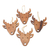 Wood ornaments, 'Simple Reindeer' (set of 4) - Artisan Crafted Reindeer Ornaments (Set of 4) thumbail