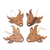 Wood ornaments, 'Simple Reindeer' (set of 4) - Artisan Crafted Reindeer Ornaments (Set of 4) (image 2b) thumbail