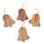 Wood ornaments, 'Simple Bells' (set of 4) - Balinese Hand Carved Christmas Ornaments (Set of 4)