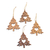 Wood ornaments, 'Tree of Love' (set of 4) - Suar Wood Christmas Ornaments With Hearts Bali (Set of 4) (image 2a) thumbail