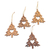 Wood ornaments, 'Tree of Love' (set of 4) - Suar Wood Christmas Ornaments With Hearts Bali (Set of 4) (image 2c) thumbail