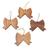 Wood ornaments, 'Simple Bows' (set of 4) - Handmade Wood Christmas Ornaments from Bali (Set of 4) thumbail