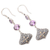 Gold-accented amethyst dangle earrings, 'Lotus Kiss in Purple' - Gold-Accented Amethyst Dangle Earrings