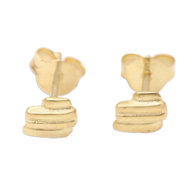 Artisan Crafted Gold-Plated Stud Earrings from Bali
