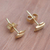 Gold-plated stud earrings, 'Golden Roof' - Artisan Crafted Gold-Plated Stud Earrings from Bali