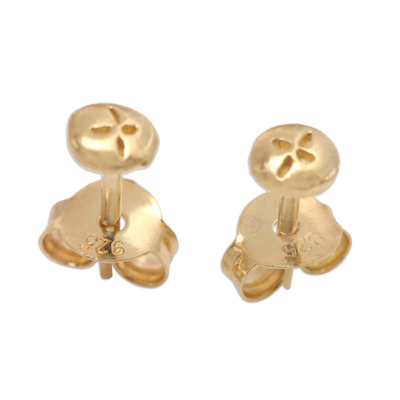 Hand Made Gold-Plated Stud Earrings