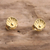 Pendientes de botón chapados en oro - Pendientes de botón con motivo de ostras bañadas en oro
