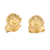 Pendientes de botón chapados en oro - Pendientes de botón con motivo de ostras bañadas en oro