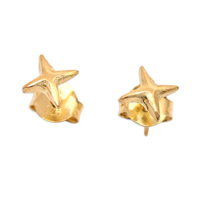 Handmade Gold-Plated Stud Earrings