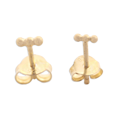 Hand Crafted Gold-Plated Stud Earrings