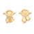Gold-plated stud earrings, 'Shimmering Orbit' - Handmade Gold-Plated Stud Earrings from Bali