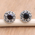 Granat-Ohrringe mit Knöpfen - Knopfohrringe aus Sterlingsilber und Granat
