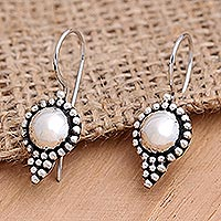 Sterling silver dangle earrings, 'Show Stopper' - Hand Made Sterling Silver Dangle Earrings