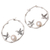 Cultured pearl hoop earrings, 'From Above in Peach' - Balinese Dove-Themed Cultured Pearl Hoop Earrings (image 2c) thumbail