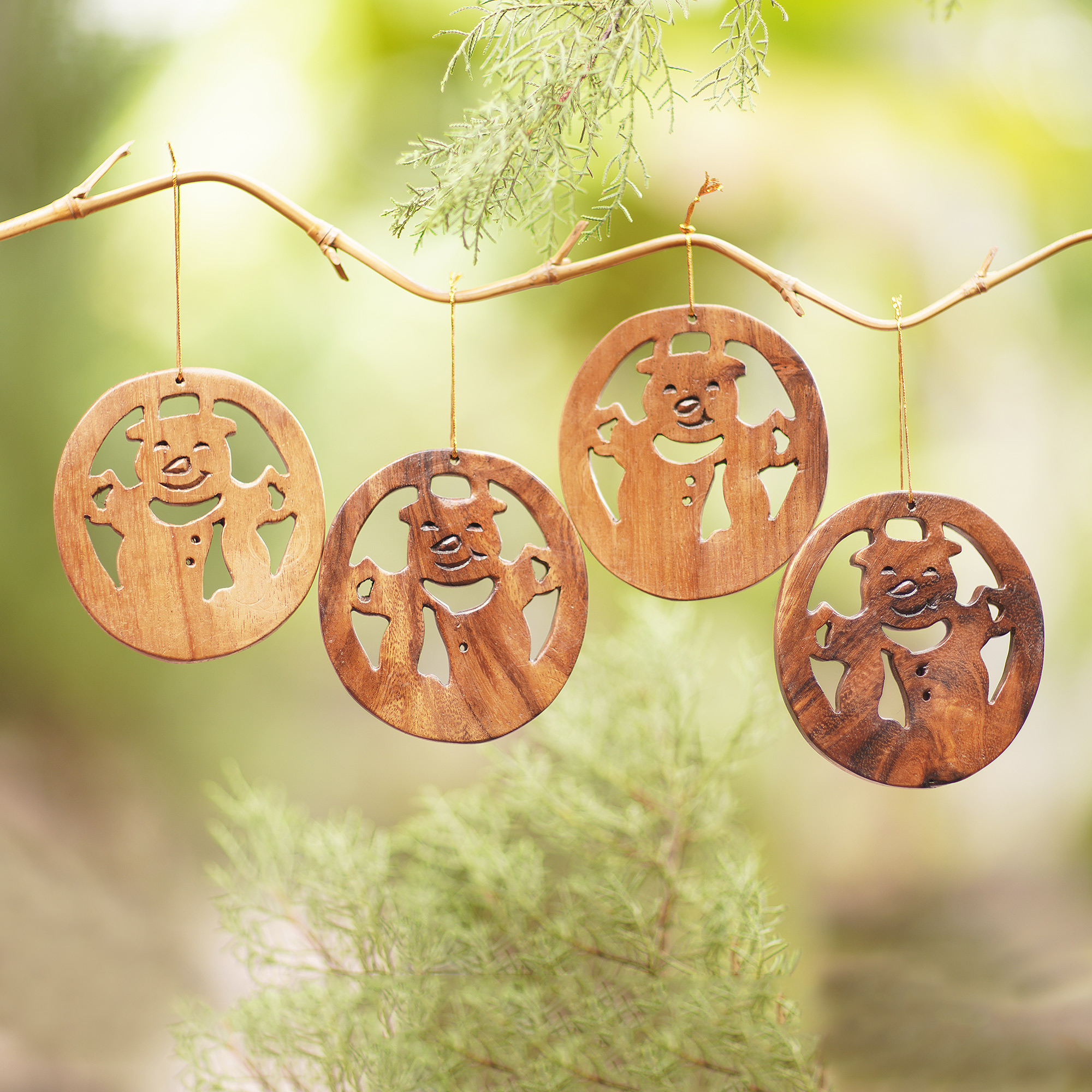 hand carved wooden christmas ornaments