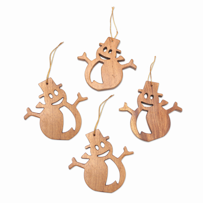 Artisan Crafted Snowman Ornaments (Set of 4)
