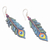 Garnet and amethyst dangle earrings, 'Krishna Feathers' - Hand-Painted Garnet and Amethyst Dangle Earrings (image 2c) thumbail