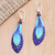 Garnet and amethyst dangle earrings, 'Deep Ocean Blue' - Hand Crafted Garnet and Amethyst Dangle Earrings (image 2) thumbail