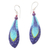 Garnet and amethyst dangle earrings, 'Deep Ocean Blue' - Hand Crafted Garnet and Amethyst Dangle Earrings thumbail