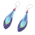 Garnet and amethyst dangle earrings, 'Deep Ocean Blue' - Hand Crafted Garnet and Amethyst Dangle Earrings (image 2c) thumbail