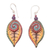 Amethyst and garnet dangle earrings, 'Marine Park' - Hand-Painted Amethyst and Garnet Dangle Earrings thumbail