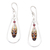 Garnet dangle earrings, 'Fine Feathers' - Hand-Painted Garnet Dangle Earrings thumbail