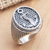 Men's sterling silver signet ring, 'Out to Sea' - Men's Nautical-Themed Sterling Silver Signet Ring