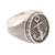 Men's sterling silver signet ring, 'Out to Sea' - Men's Nautical-Themed Sterling Silver Signet Ring