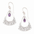 Amethyst dangle earrings, 'Winter Stone' - Amethyst and Sterling Silver Dangle Earring from Bali thumbail