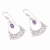 Amethyst dangle earrings, 'Winter Stone' - Amethyst and Sterling Silver Dangle Earring from Bali (image 2b) thumbail