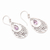 Amethyst dangle earrings, 'Smooth Talk' - Handmade Amethyst and Sterling Silver Dangle Earring (image 2b) thumbail