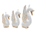 Wood statuettes, 'Graceful Trio' (set of 3) - Crackled Finish Swan Statuettes from Bali (Set of 3)