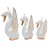 Wood statuettes, 'Graceful Trio' (set of 3) - Crackled Finish Swan Statuettes from Bali (Set of 3)