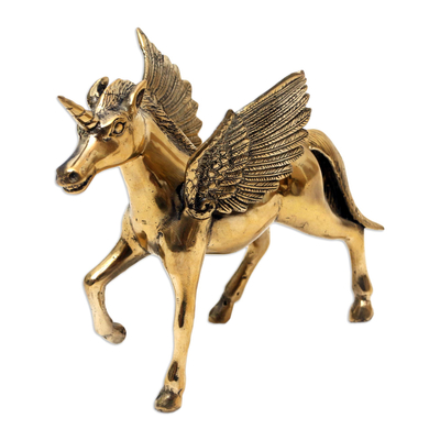Artisan Crafted Brass Unicorn Sculpture