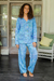 Batik pajama set, 'Balinese Leaves' - Tie-Dye Rayon Pajama Set from Bali (image 2) thumbail