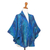 Batik rayon kimono jacket, 'Floral Aurora' - Hand-Stamped Rayon Kimono Jacket thumbail