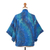 Batik rayon kimono jacket, 'Floral Aurora' - Hand-Stamped Rayon Kimono Jacket (image 2e) thumbail