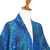 Batik rayon kimono jacket, 'Floral Aurora' - Hand-Stamped Rayon Kimono Jacket (image 2f) thumbail