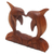 Wood sculpture, 'Lovina Dolphins' - Suar Wood Dolphin Sculpture from Bali (image 2b) thumbail