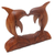 Wood sculpture, 'Lovina Dolphins' - Suar Wood Dolphin Sculpture from Bali (image 2c) thumbail