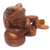 Escultura de madera - Escultura de rana de madera de suar hecha a mano artesanalmente