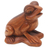 Wood sculpture, 'Jump Around' - Handcrafted Suar Wood Frog Sculpture