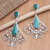 Sterling silver dangle earrings, 'Go Green' - Green Resin and Sterling Silver Dangle Earrings thumbail