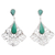 Sterling silver dangle earrings, 'Go Green' - Green Resin and Sterling Silver Dangle Earrings (image 2a) thumbail