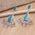 Sterling silver dangle earrings, 'Go Green' - Green Resin and Sterling Silver Dangle Earrings (image 2b) thumbail