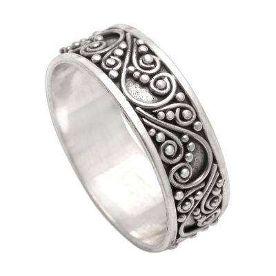 Sterling silver band ring, 'Little Wonder' - Hand Crafted Sterling Silver Band Ring