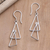 Sterling silver dangle earrings, 'Silver Playground' - Sterling Silver Triangle Dangle Earrings (image 2) thumbail